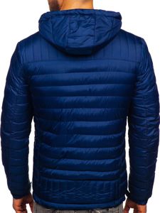 Men's Quilted Transitional Down Jacket Navy Blue Bolf 50A94