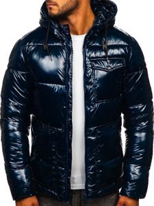 Men's Quilted Winter Sport Jacket Navy Blue Bolf 973