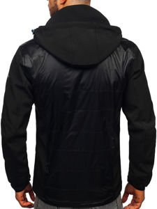 Men's Softshell Jacket Black-Blue Bolf 5680