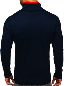 Men's Stand Up Sweater Navy Blue Bolf 1051