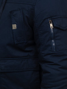 Men's Thick Winter Cotton Jacket Navy Blue Bolf 1890