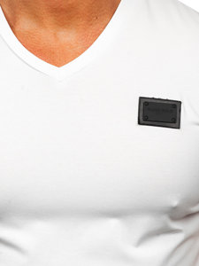 Men's V-neck Printed T-shirt White Bolf MT3030