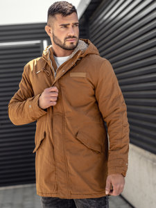 Men's Winter Cotton Parka Jacket Camel Bolf EX838A