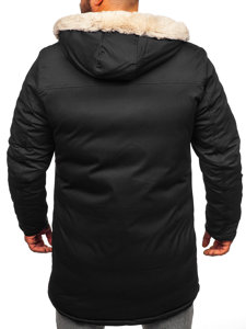 Men's Winter Parka Jacket Black Bolf 22M38
