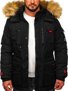 Men's Winter Parka Jacket Black Bolf 5M791