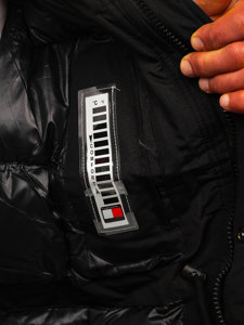 Men's Winter Parka Jacket Black Bolf 5M791