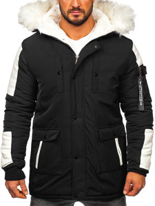 Men's Winter Parka Jacket Black Bolf JP5832