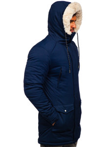 Men's Winter Parka Jacket Navy Blue Bolf M120