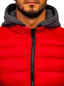 Men's Winter Quilted Sport Jacket Red Bolf JP1102