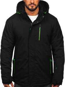Men's Winter Ski Jacket Black-Green Bolf 7097