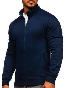 Men's Zip Stand Up Sweatshirt Navy Blue Bolf B2002