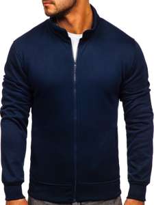 Men's Zip Stand Up Sweatshirt Navy Blue Bolf B2002