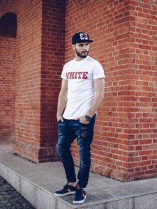 Outfit No. 259 - Cap, Watch, Printed T-shirt, Denim Joggers, Shoes