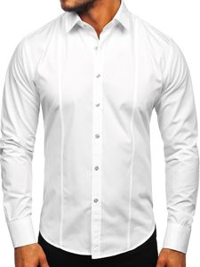 White Men's Elegant Long Sleeve Shirt Bolf 6944
