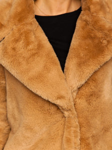Women's Faux Sheepskin Coat Camel Bolf 21131