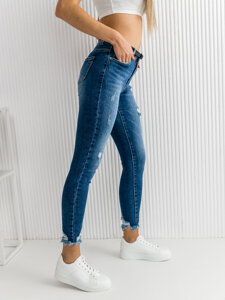 Women's Jeans Skinny Fit with Belt Navy Blue Bolf S3958-3P