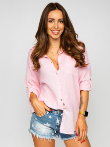 Women's Muslin Long Sleeve Shirt Pink Bolf 82102G