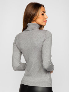 Women's Polo Neck Sweater Grey Bolf J52000