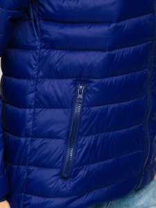 Women's Quilted Lightweight Hooded Jacket Royal Blue Bolf M23036