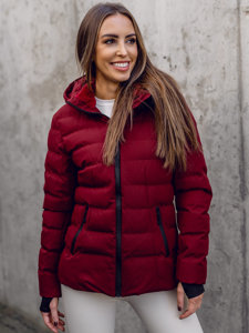 Women's Quilted Winter Jacket with Hood Claret Bolf 5M769