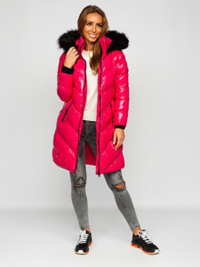 Women's Quilted Winter Jacket with Hood Pink Bolf 23069A