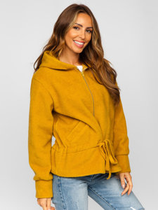Women's Short Coat Jacket with Hood Yellow Bolf 9320