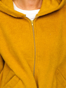 Women's Short Coat Jacket with Hood Yellow Bolf 9320