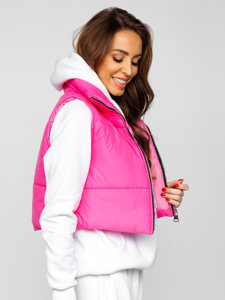 Women's Short Quilted Gilet Pink Bolf 82330