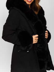 Women's Winter Parka Jacket with Hood Black Bolf 16M9062
