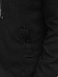 Men's Single-Breasted High Collar Coat Black Bolf 8853