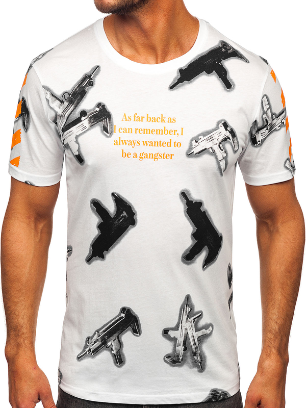 Men's Cotton Printed T-shirt White Bolf MPO3471