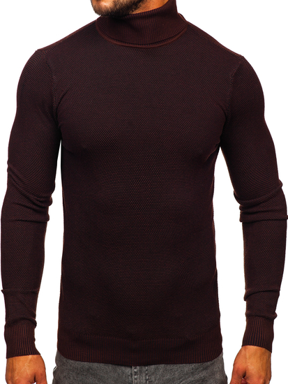 Men's Polo Neck Sweater Brown Bolf W2-20125
