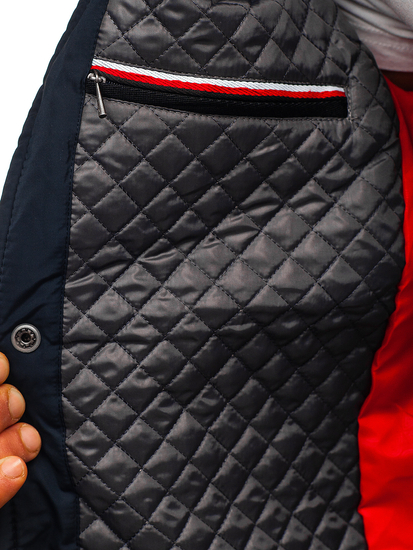 Men's Elegant Winter Jacket Navy Blue Bolf 1668