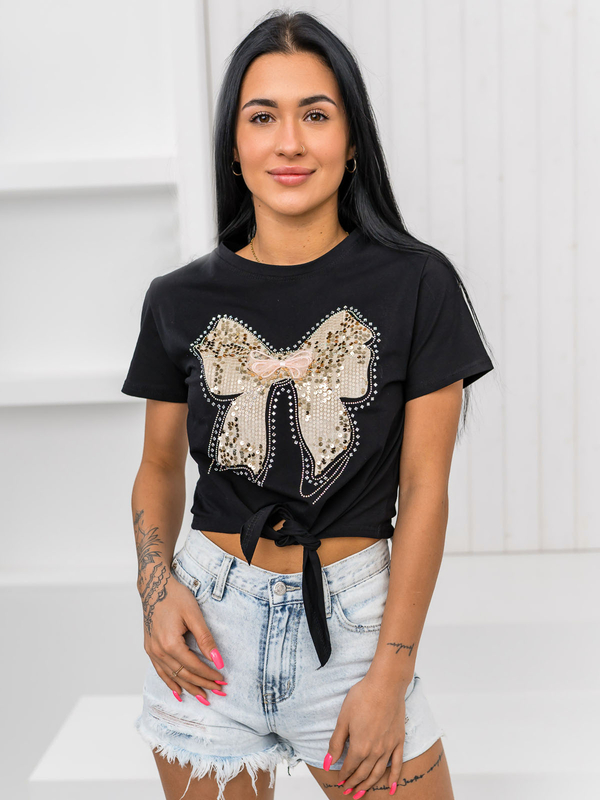 Women's Printed T-shirt Black Bolf 96T612