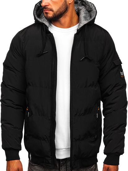 Men's Quilted Winter Jacket Black Bolf 7408