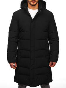 Men’s Longline Quilted Winter Jacket Black Bolf 31M5009
