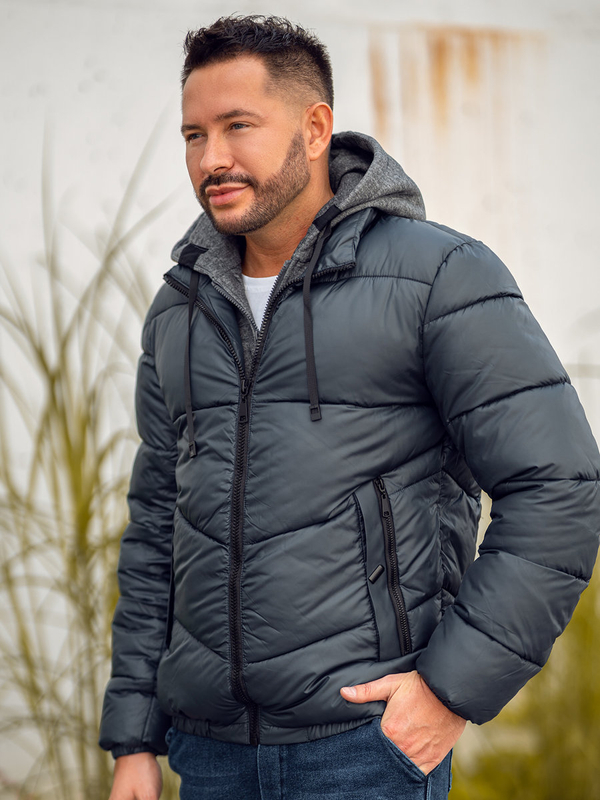 Men's Quilted Winter Jacket Graphite Bolf B2906A
