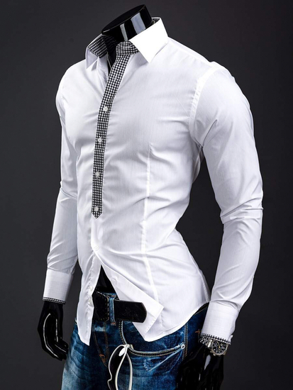 Men’s Elegant Long Sleeve Shirt White Bolf 0939A