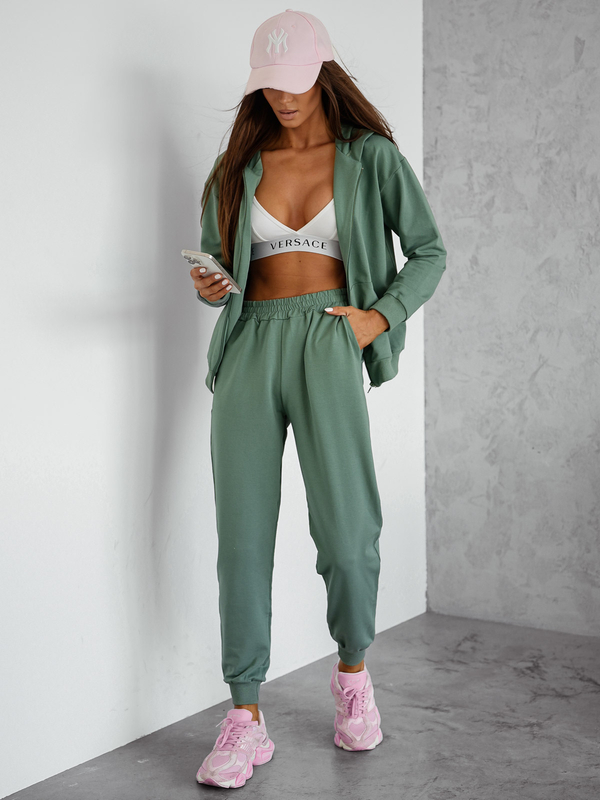 Women’s 2-Piece Sport Outfit z kapturem Khaki Bolf 821110