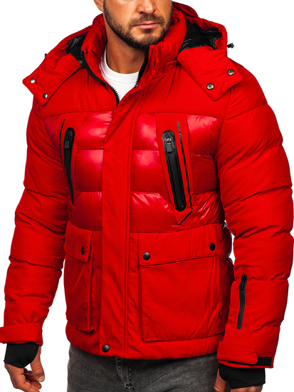 Men's Quilted Winter Jacket Red Bolf 99527