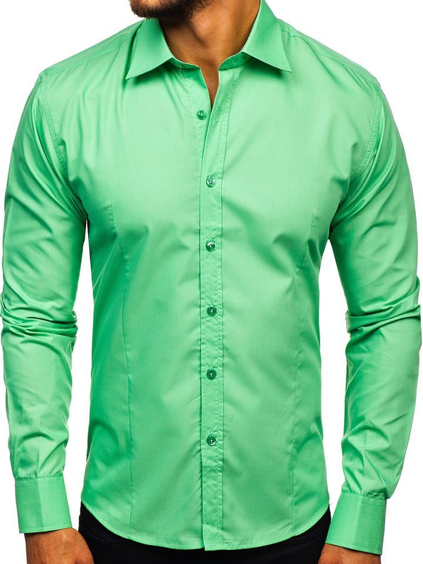 Men’s Elegant Long Sleeve Shirt Mint Bolf 1703