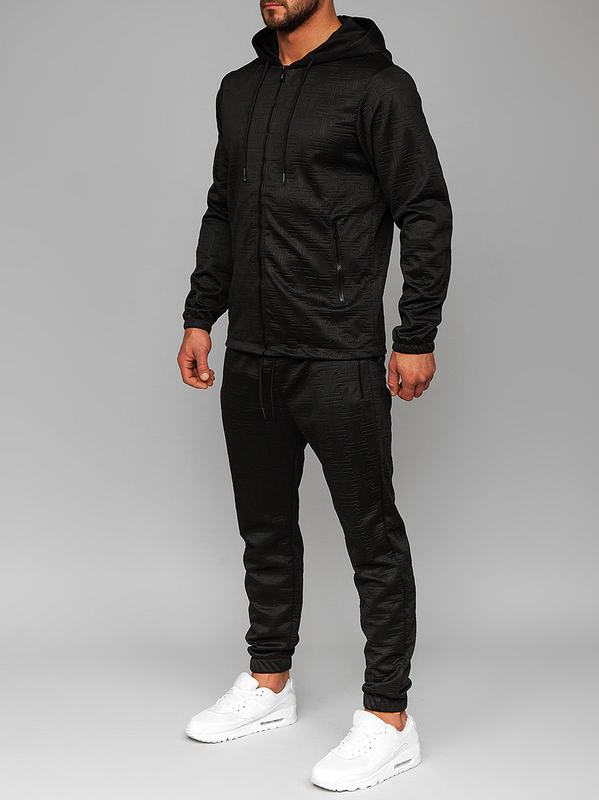 Men's Tracksuit with Hood Black Bolf 3A162