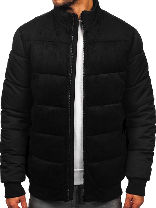 Men's Quilted Winter Jacket Black Bolf 22M336