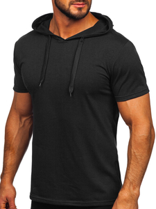 Men's Basic T-shirt with Hood Black Bolf 8T89