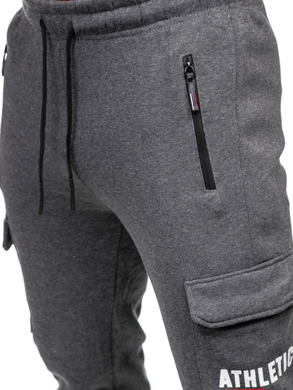Men's Cargo Jogger Sweatpants Anthracite Bolf JX6028