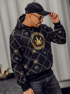 Men's Printed Hoodie Black Bolf HM630