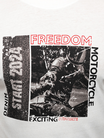 Men's Cotton Printed T-shirt White Bolf MPO3475