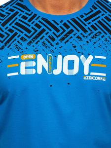 Men's Cotton Printed T-shirt Sky Blue Bolf 14720