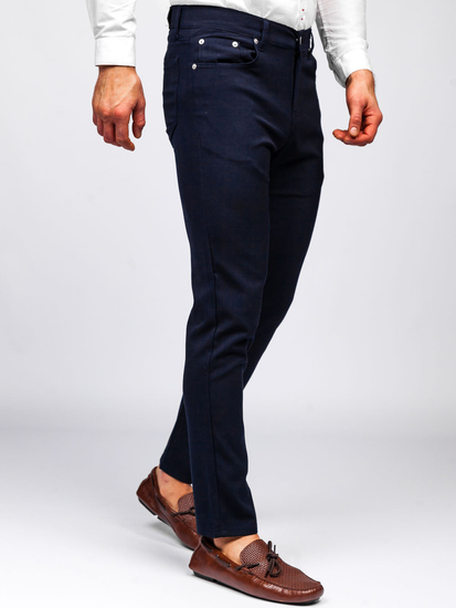 Men's Textile Chinos Navy Blue Bolf 0004