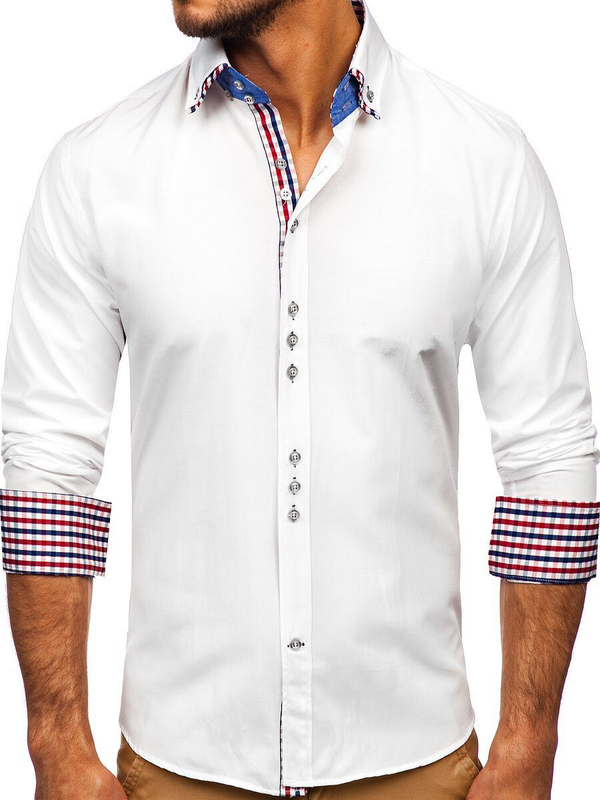 Men's Elegant Long Sleeve Shirt White Bolf 0926